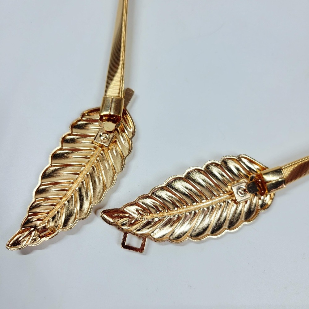 Vintage gold tone women's Omega snake belt leaves buckle 1980s 1970s - Picture 6 of 6